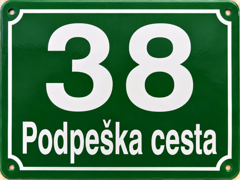 Ilustrativna fotografija hišne številke na objektu v Sloveniji